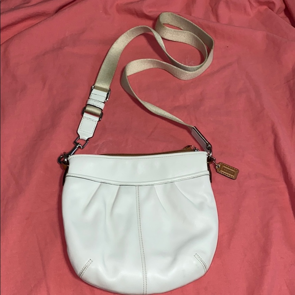 COACH White Messenger Crossbody Bag